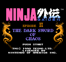 Ninja Gaiden Episode II (prototype) Title Screen